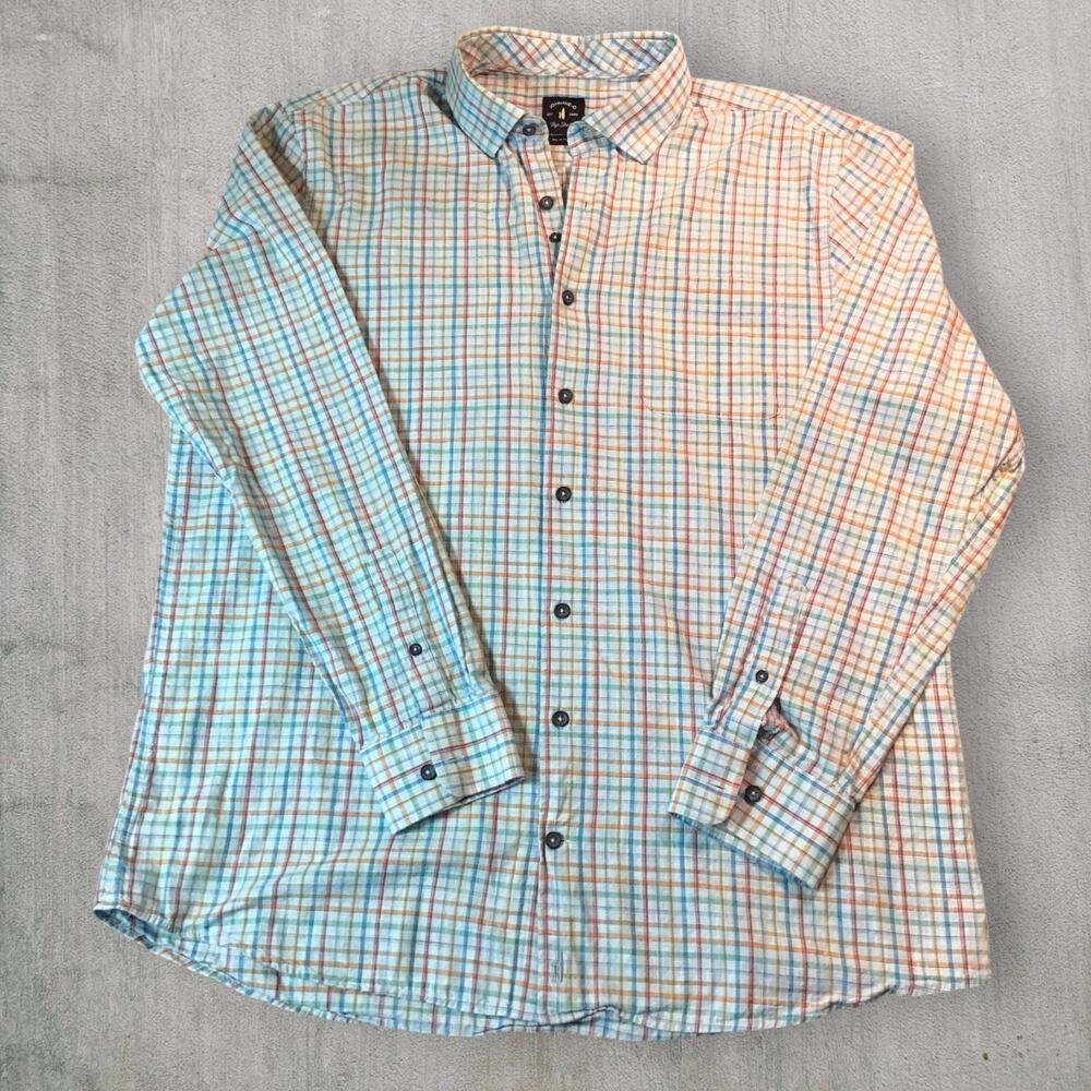 Johnnie-O Top Shelf Shirt XL Multicolor Plaid Luxury Cotton Long Sleeve L/S